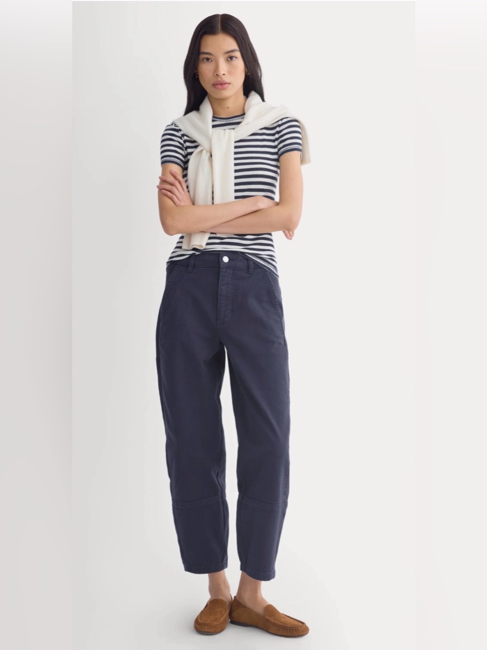 Everlane The Utility Barrel Pant in Navy,